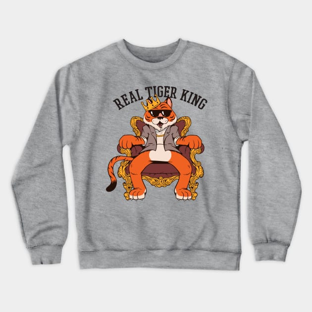Cat Vs Tiger Crewneck Sweatshirt by timegraf
